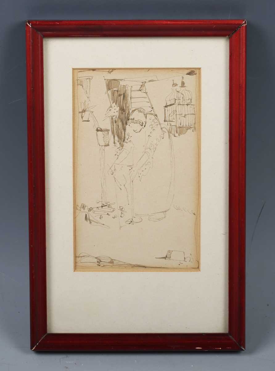 Jessie Marion King – Study of a Female writing, late 19th/early 20th century pen with ink, 10cm x - Image 5 of 6