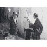 Nat Long [Nathaniel John Long] – Lady pointing a Revolver at a Gentleman, mid-20th century