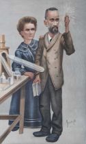 Imp [Julius Mender Price] – ‘Radium’ (Marie and Pierre Curie), lithograph in colours, published
