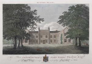 James Basire, after M.T. Wright – ‘Sutton Place’, copper engraving with later hand-colouring,
