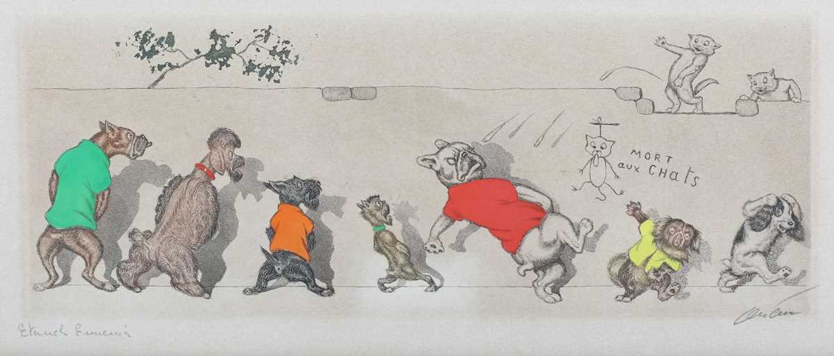 Boris O’Klein – ‘Chacun son Tour’, 20th century etching with aquatint and hand-colouring, signed and - Image 20 of 27