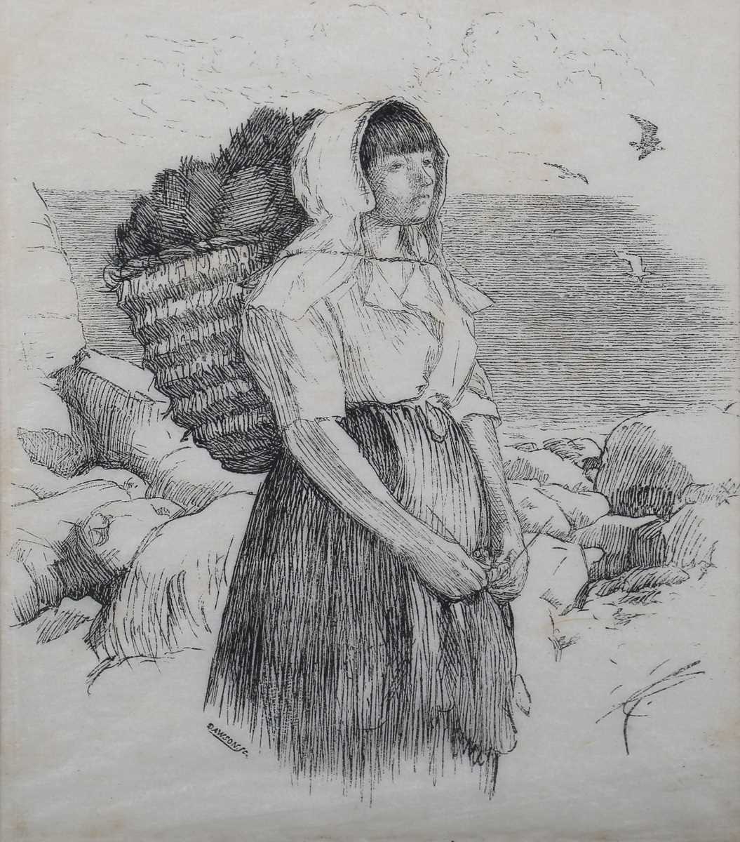 Charles Samuel Keene – ‘Mrs Edwin Edwards’, 19th century etching, labels verso, 11.5cm x 10cm, - Image 4 of 7