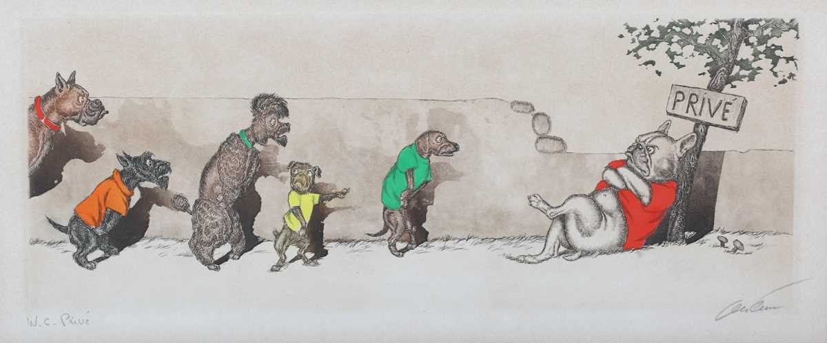 Boris O’Klein – ‘Chacun son Tour’, 20th century etching with aquatint and hand-colouring, signed and - Image 9 of 27