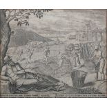 Philip Galle – The Idler Refuses to Work During Harvest Time, engraving on laid paper, circa 1565,