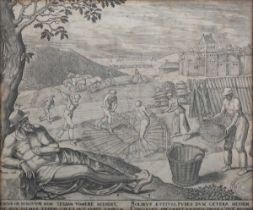 Philip Galle – The Idler Refuses to Work During Harvest Time, engraving on laid paper, circa 1565,