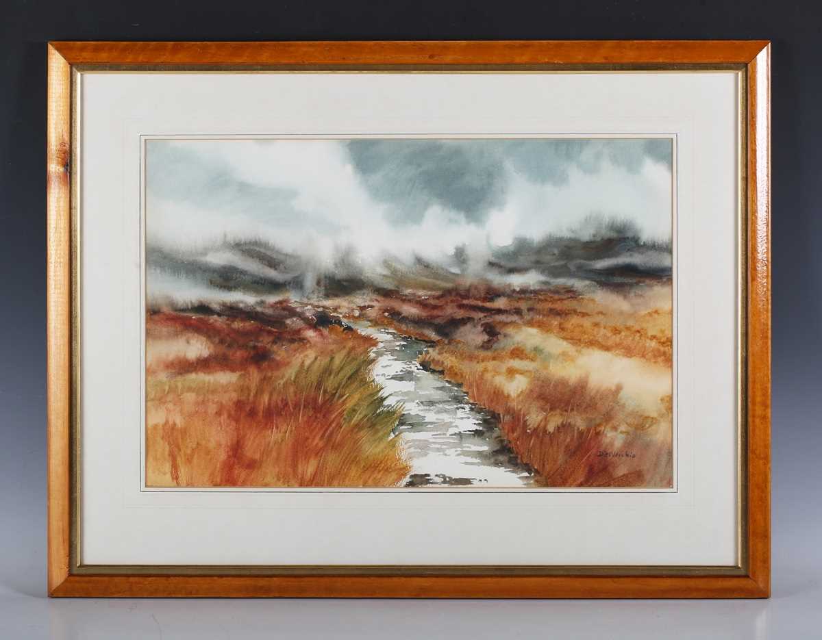 Phyllis del Vecchio – Dartmoor Landscape, 20th century watercolour, signed, 33cm x 50.5cm, within - Image 2 of 4