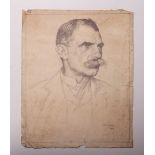 William Strang – Portrait of Edward Shroder Prior, stone lithograph, published 1907, sheet size 29cm