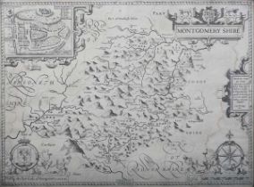 John Speed – ‘Montgomeryshire’ (Map of the County of Montgomeryshire), 17th century engraving on