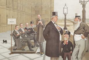 Spy [Leslie Matthew Ward] – On the Terrace, 19th century lithograph, proof before letters, published