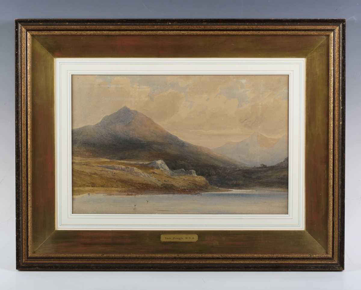Samuel Bough – Highland Landscape, 19th century watercolour, signed, 22cm x 35cm, within a gilt - Image 2 of 4