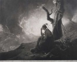 John Raphael Smith, after Joseph Wright of Derby – ‘The Widow of an Indian Chief Watching the Arms