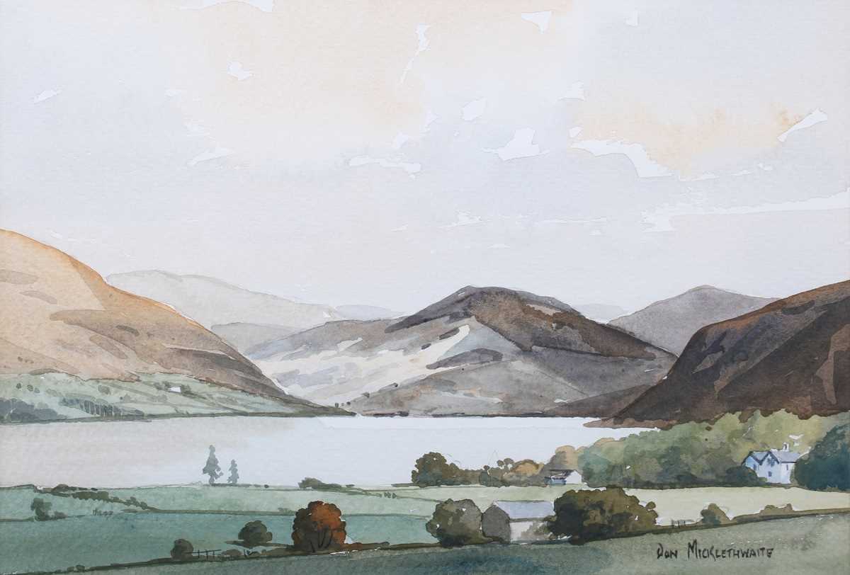 Don Mickelthwaite – Lake District Views, a pair of 20th century watercolours, both signed recto with