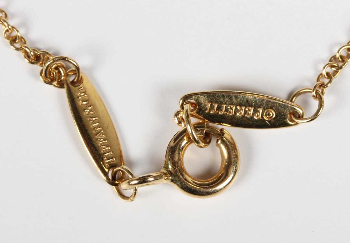 A Tiffany & Co gold 'Diamonds by the Yard' necklace, designed by Elsa Peretti, the front mounted - Image 3 of 4