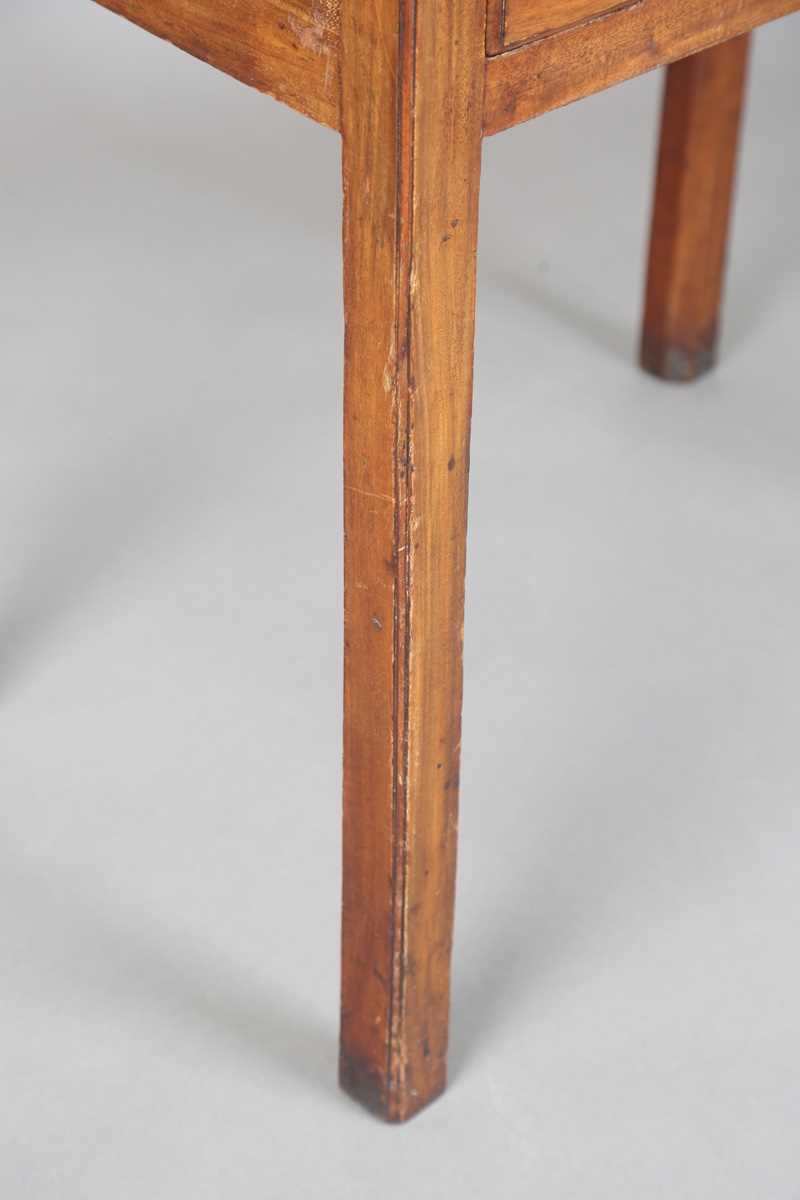 A George III mahogany side table, the later shaped top above two oak-lined drawers, height 71cm, - Image 4 of 9