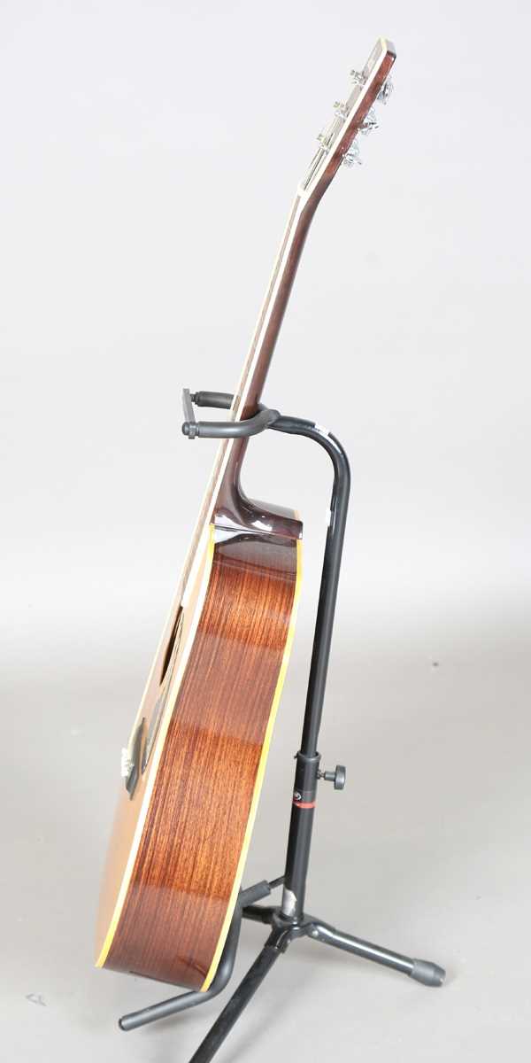 A 1970s Ibanez Concord 696 six-string dreadnought acoustic guitar, with gig bag and stand. - Image 15 of 19