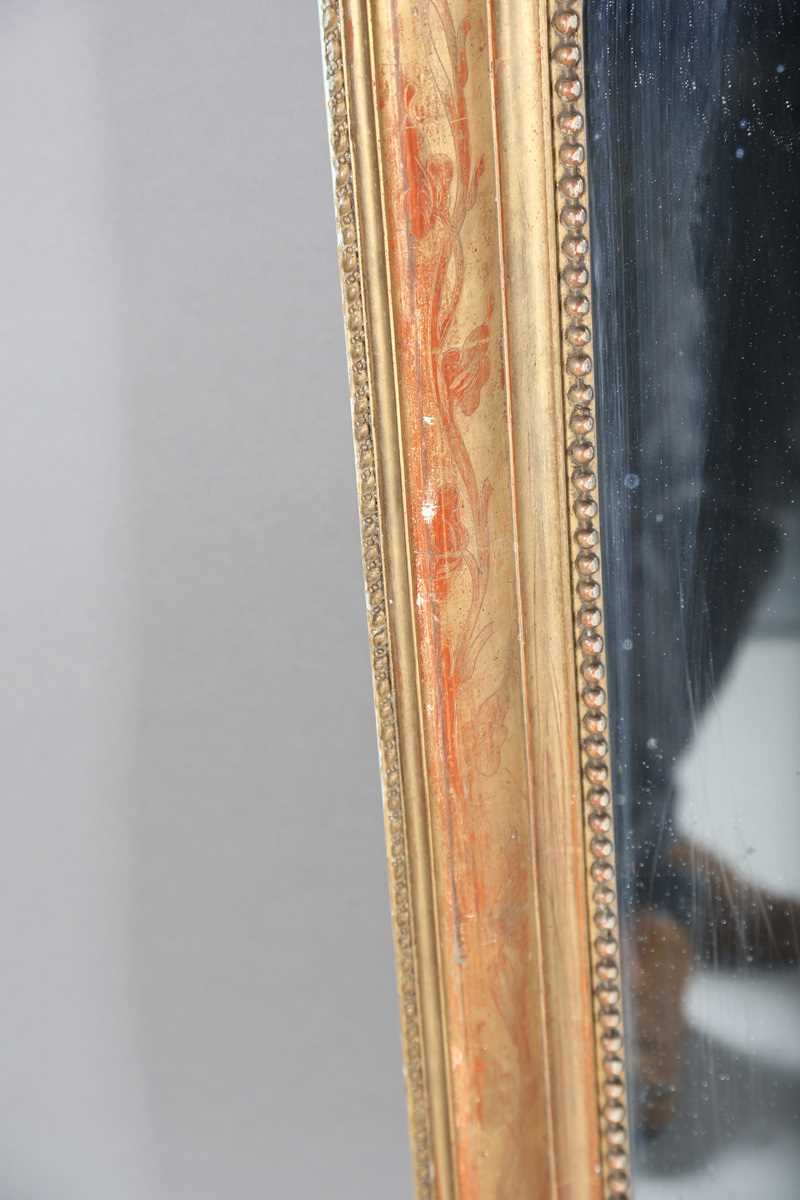 A 19th century French gilt gesso pier mirror with a sectional two-piece glass and foliate - Bild 5 aus 13