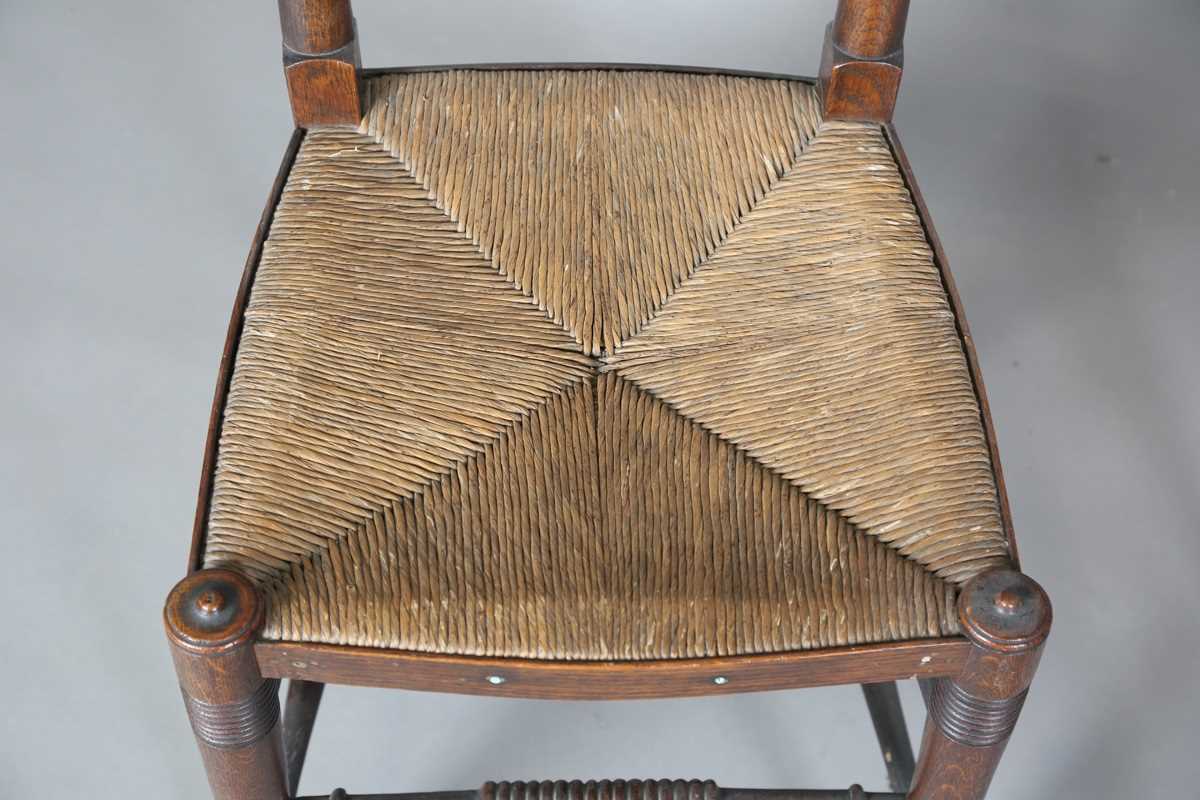 An Edwardian beech stick back armchair, on turned legs, height 103cm, width 55cm, together with a - Image 8 of 14