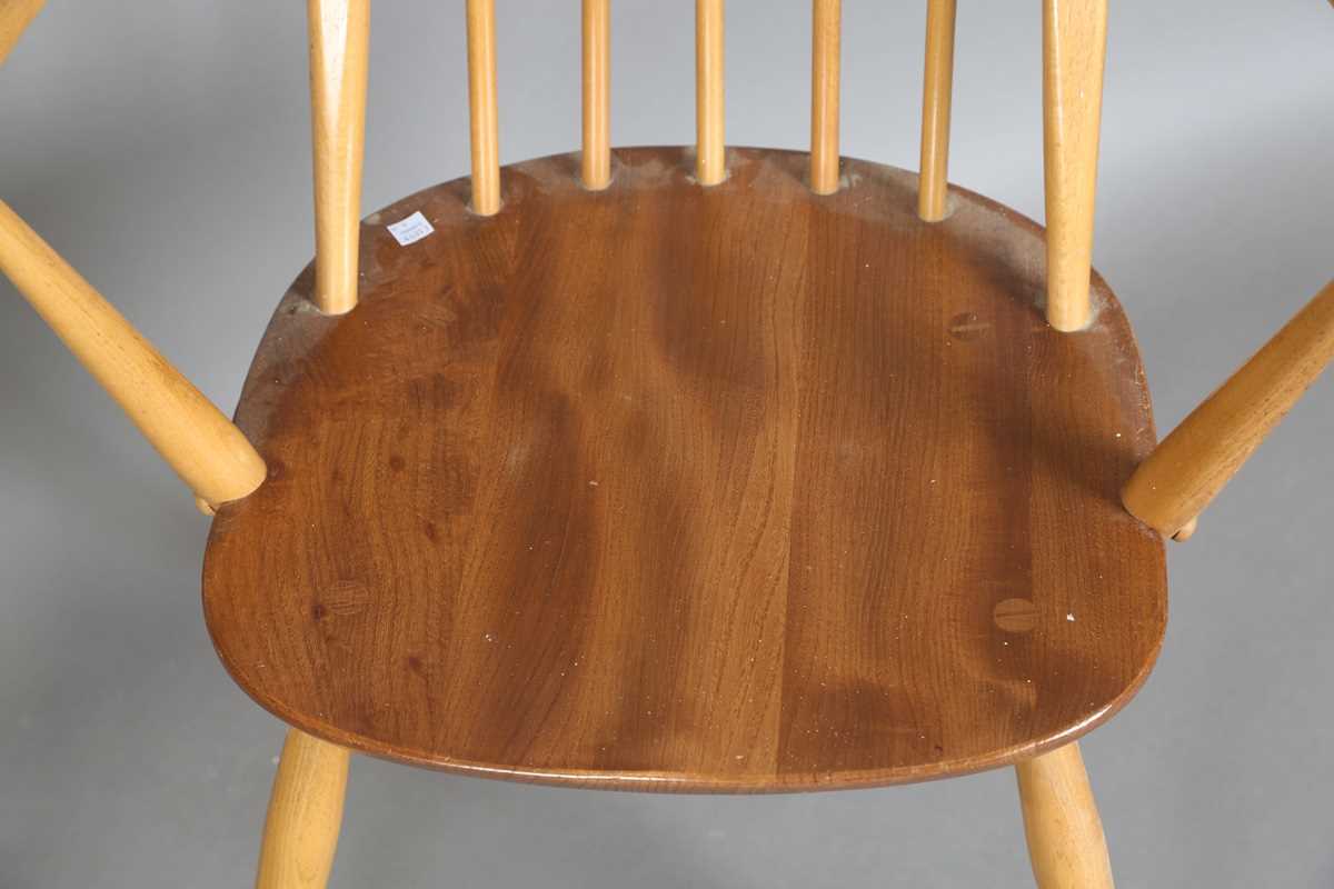 A pair of Ercol stick and hoop back Windsor armchairs, height 96cm, width 62cm. - Image 6 of 8