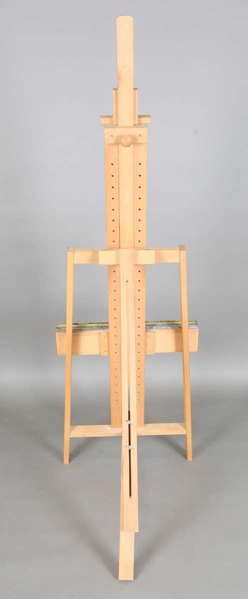 A modern beech artist's easel, height 180cm. Provenance: collection of notable Arundel based - Image 9 of 9