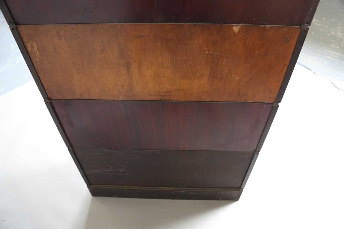 A George V mahogany Globe Wernicke style five-section library bookcase, on a plinth base, height - Image 8 of 10