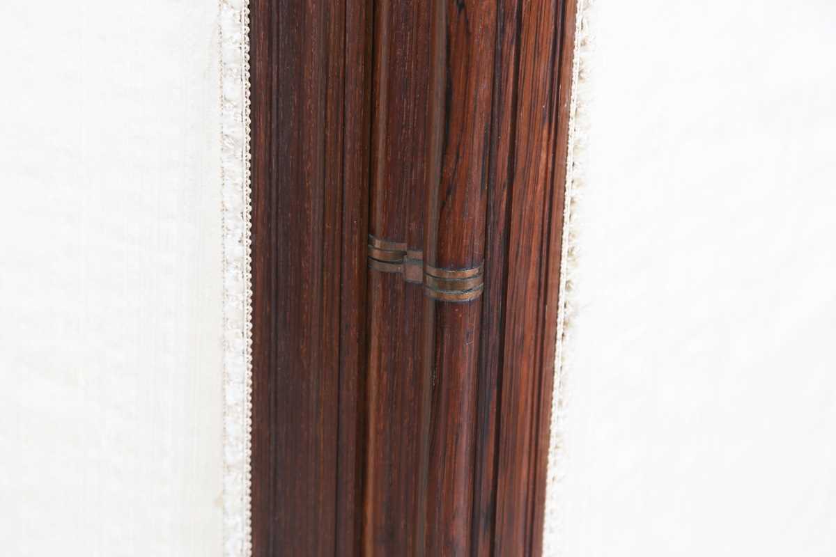 A late 19th century French rosewood three-division draught screen, inset with glass panels and - Bild 3 aus 4