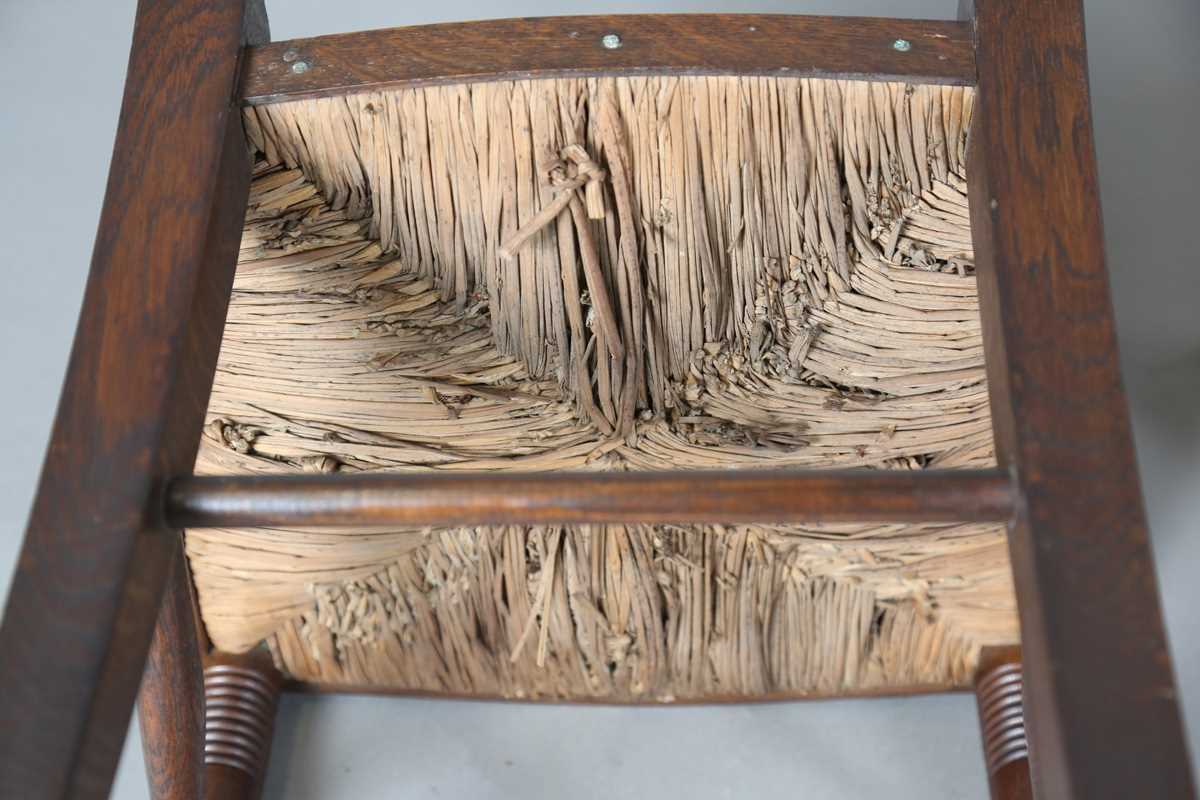 An Edwardian beech stick back armchair, on turned legs, height 103cm, width 55cm, together with a - Image 14 of 14