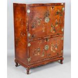 A modern Chinese lacquered cabinet, fitted with four doors, height 145cm, width 100cm, depth 55cm.