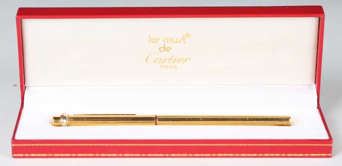 A Must de Cartier gold plated ballpoint pen, cased, together with a Waterman gold plated pen and - Image 8 of 12