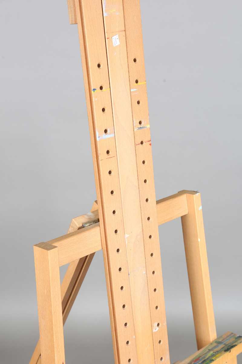 A modern beech artist's easel, height 180cm. Provenance: collection of notable Arundel based - Image 3 of 9
