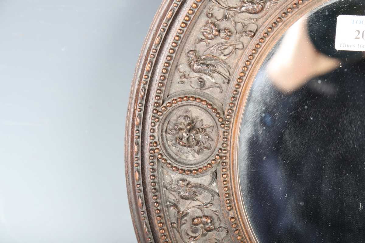 A 19th century Italian carved wooden oval wall mirror, the finely worked frame detailed 'Sienna - Image 5 of 6