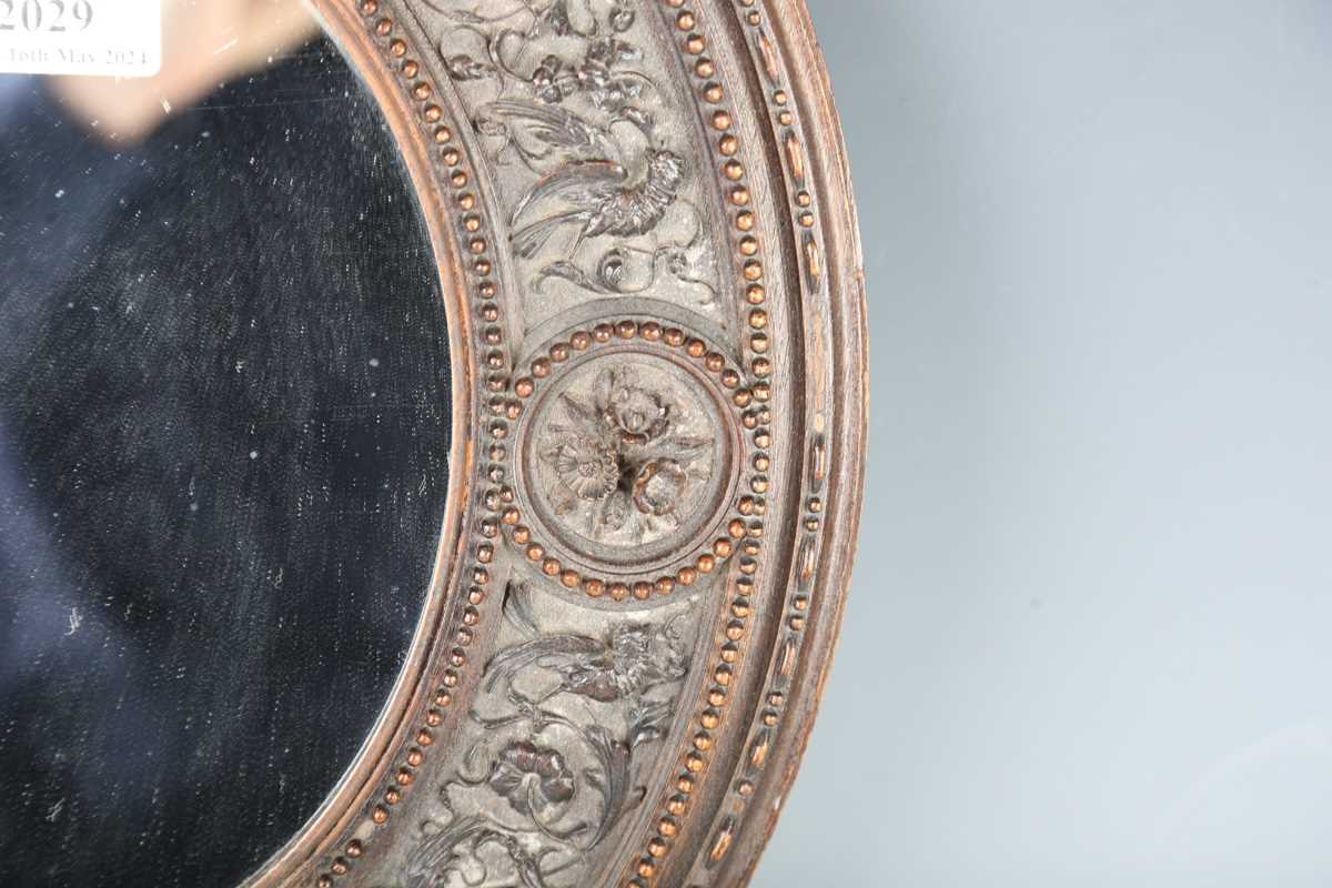 A 19th century Italian carved wooden oval wall mirror, the finely worked frame detailed 'Sienna - Image 3 of 6