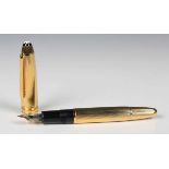 A Montblanc Meisterstück No. 146 silver gilt fountain pen, the nib detailed '4810 18K Montblanc',