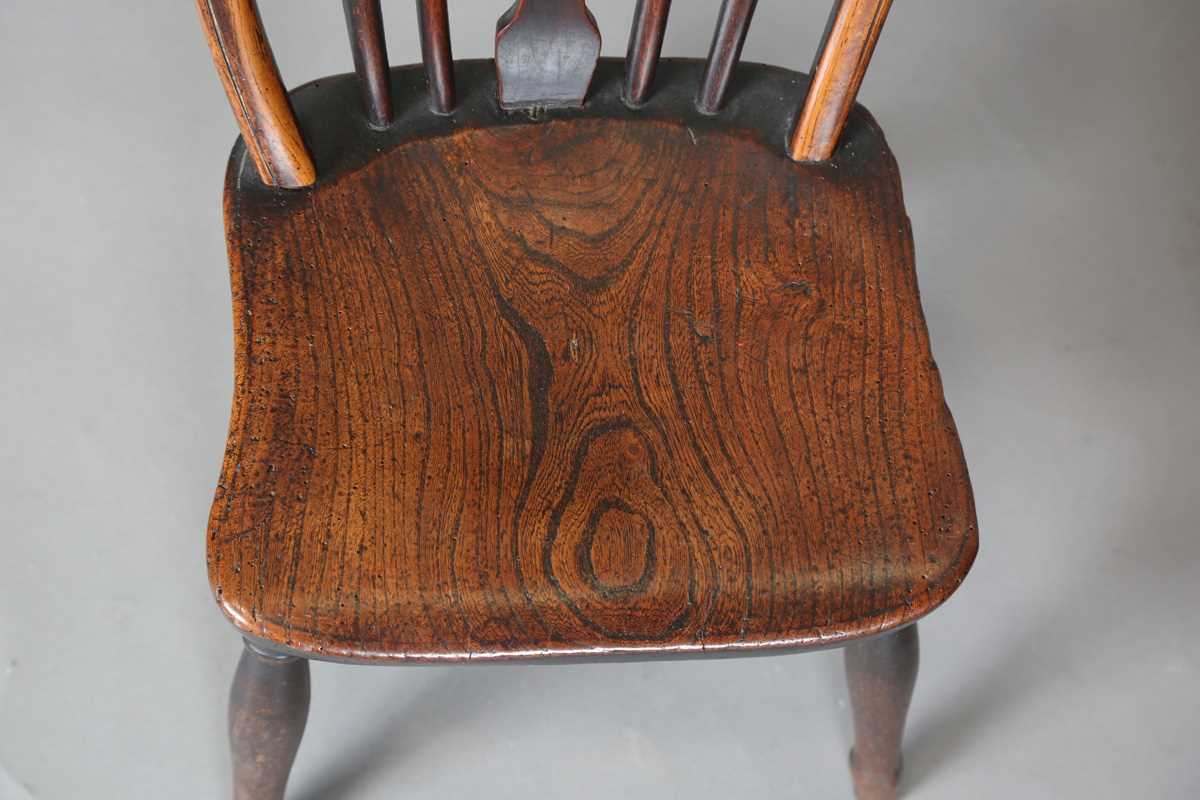 A 19th century child’s beech and elm Windsor chair, on turned legs united by stretchers, height - Image 3 of 17