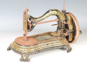 A mid-19th century 'The Wellington' sewing machine by Bradbury & Co, the arm gilt with 'La