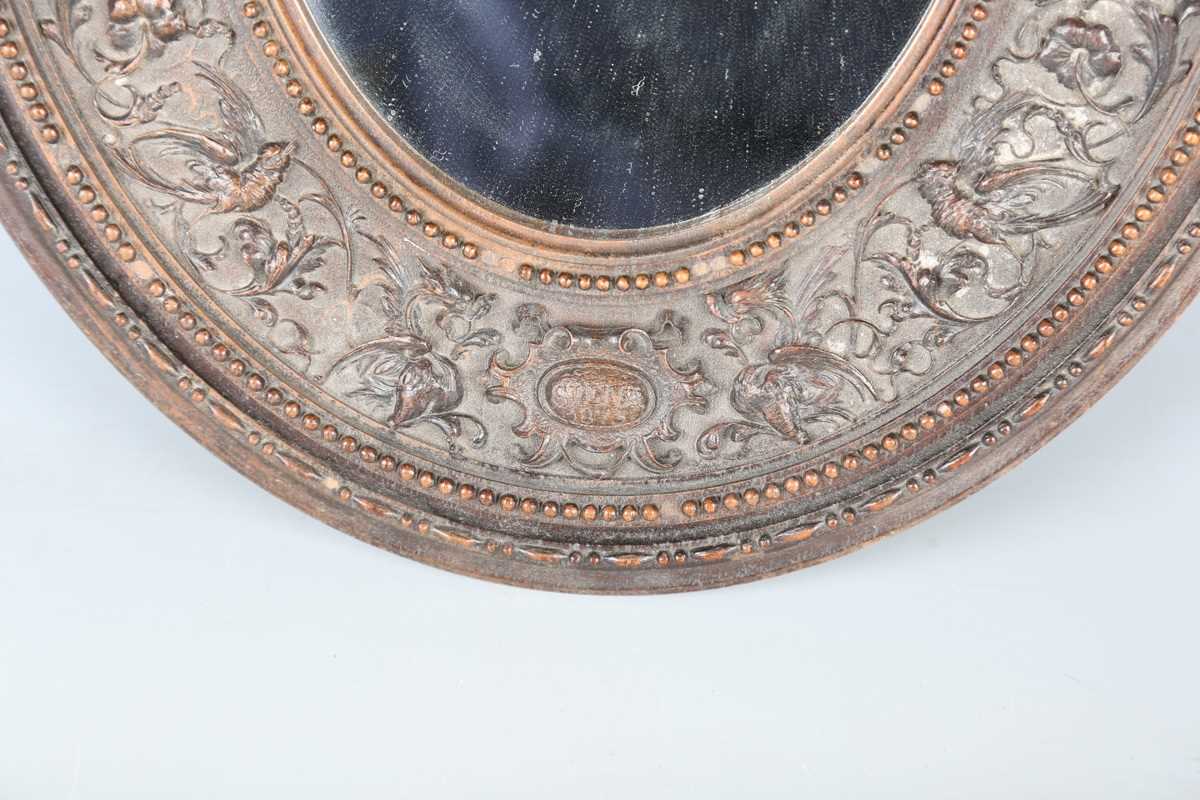 A 19th century Italian carved wooden oval wall mirror, the finely worked frame detailed 'Sienna - Image 4 of 6