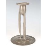 A Liberty & Co 'Tudric' pewter candlestick, designed by Archibald Knox, model number 0223, height