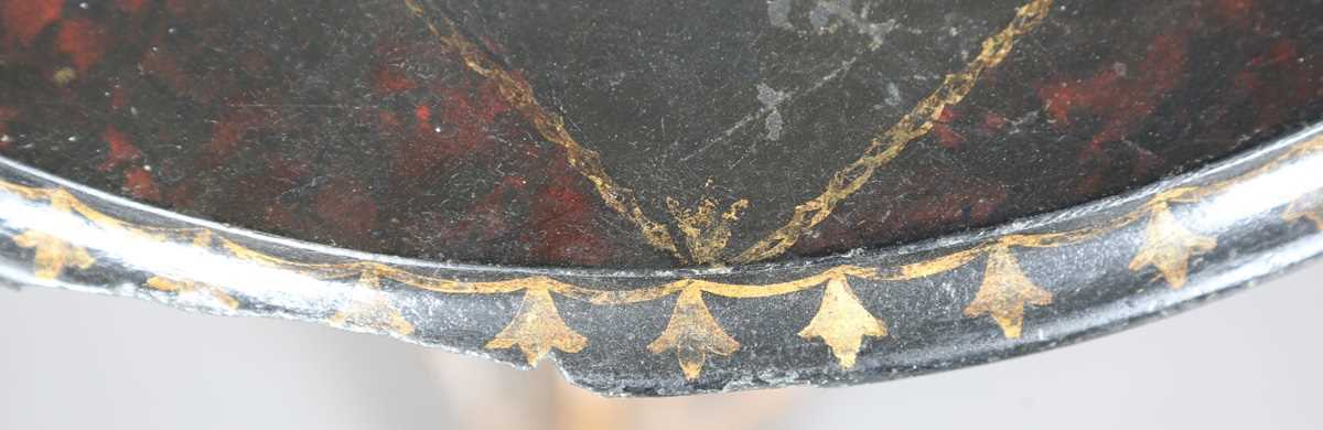 A 19th century cast iron table base, the circular slate top painted with a portrait of Charles - Image 6 of 15