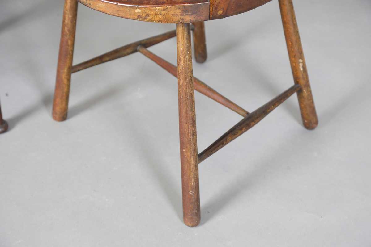An Edwardian beech stick back armchair, on turned legs, height 103cm, width 55cm, together with a - Image 6 of 14