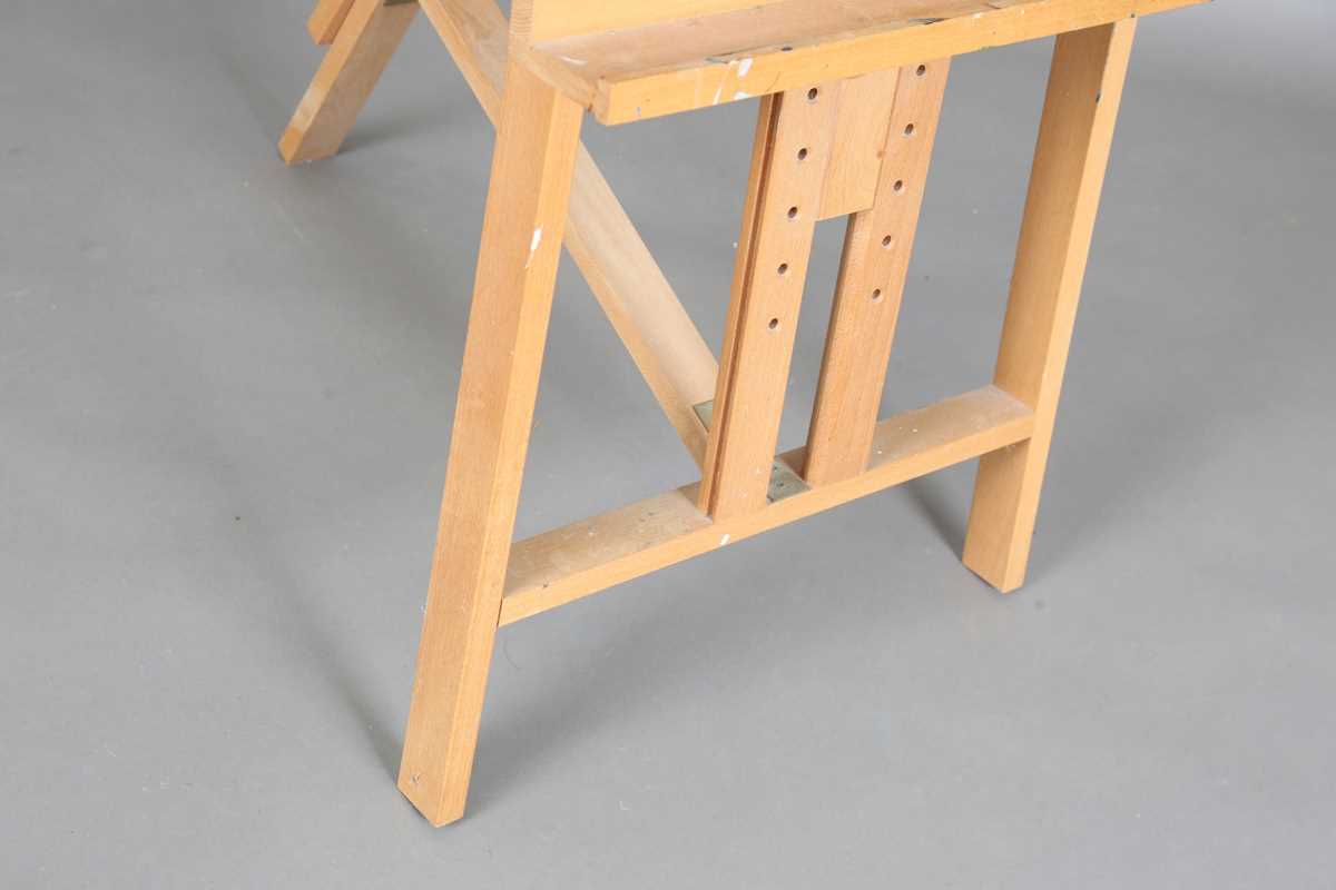 A modern beech artist's easel, height 180cm. Provenance: collection of notable Arundel based - Image 5 of 9
