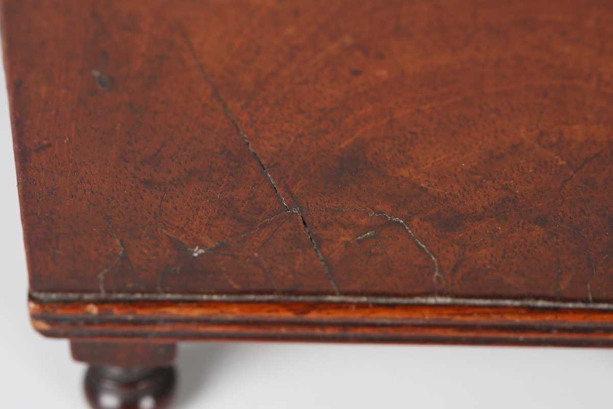 A George III mahogany table-top chest of drawers, possibly an apprentice piece, with overall chequer - Image 7 of 11
