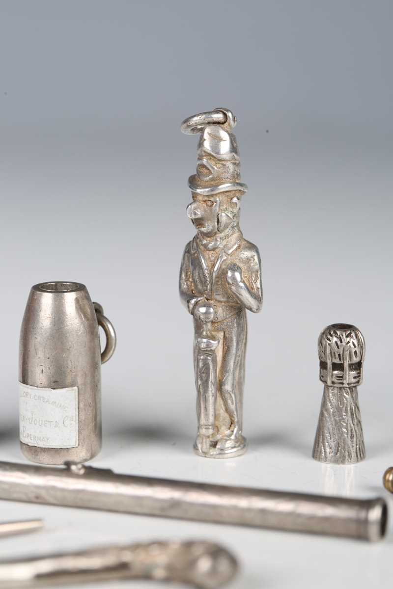 A group of eight mainly late 19th and early 20th century novelty propelling pencils, one in the form - Image 2 of 12