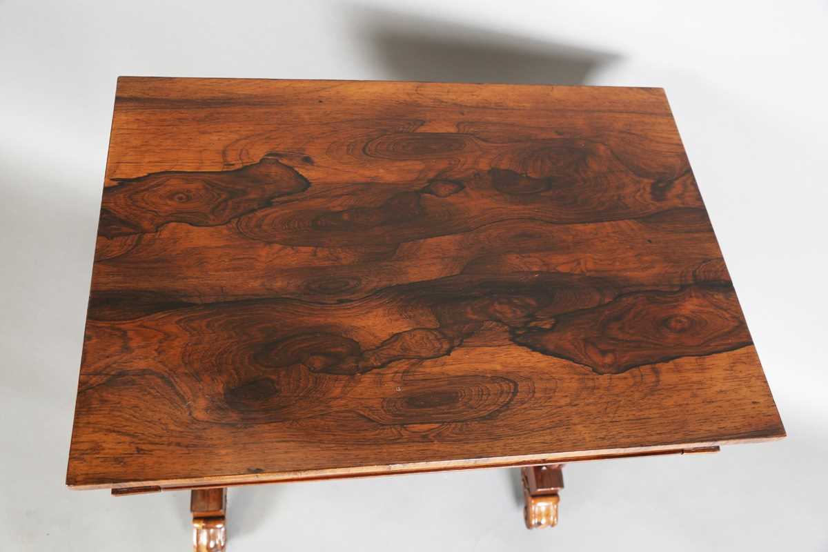 A Regency rosewood work table, in the manner of Gillows of Lancaster, fitted with a drawer and - Image 2 of 9