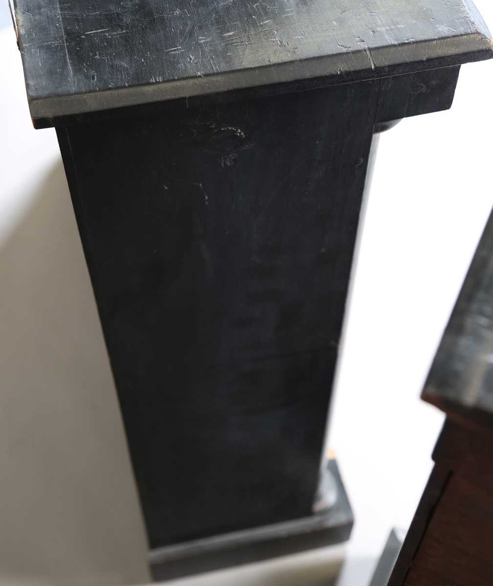 A late Victorian ebonized two-door pier cabinet, height 100cm, width 107cm, depth 31cm, together - Image 14 of 16