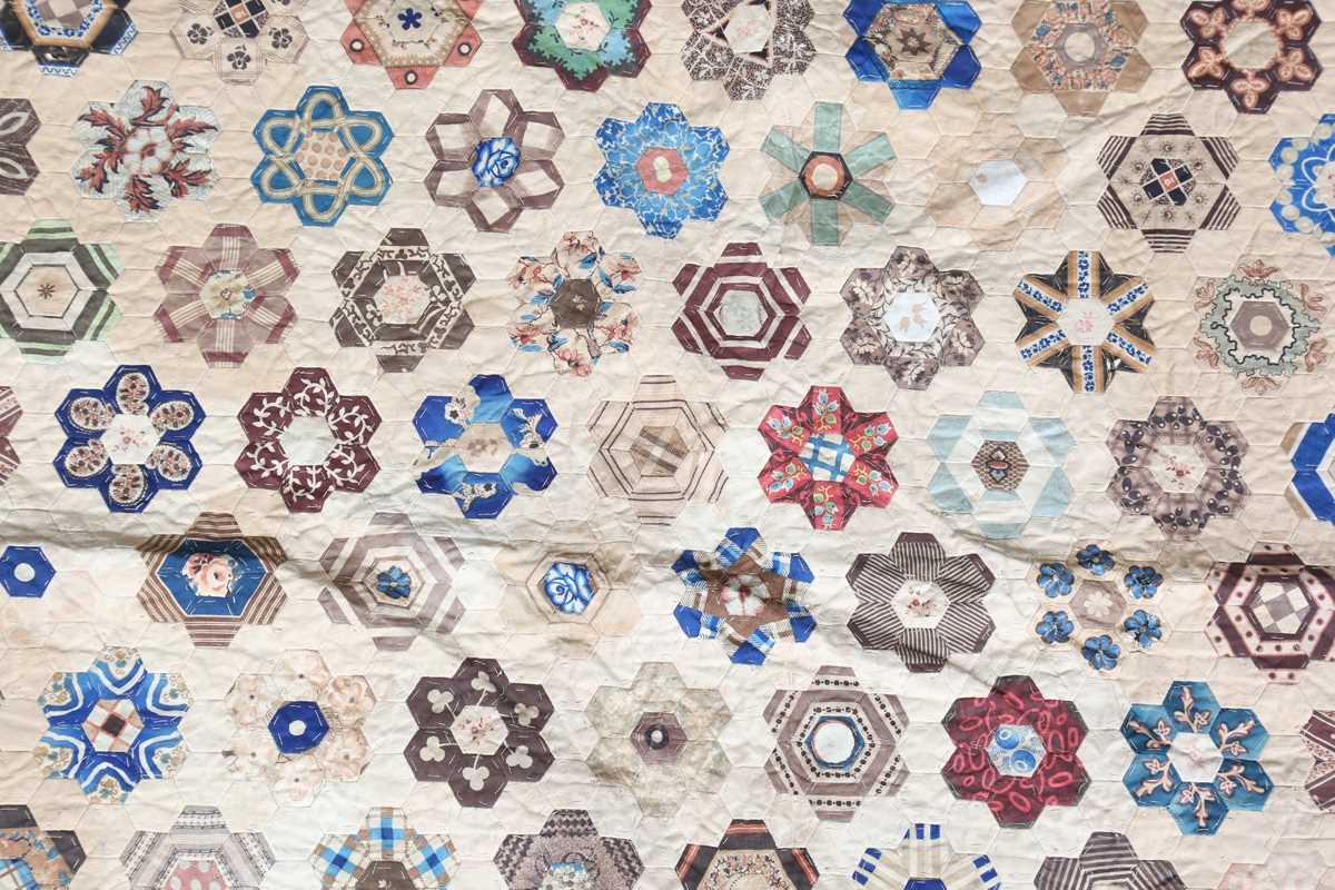A mid-Victorian silk patchwork quilt, 190cm x 150cm, together with another similar silk and cotton - Image 2 of 11
