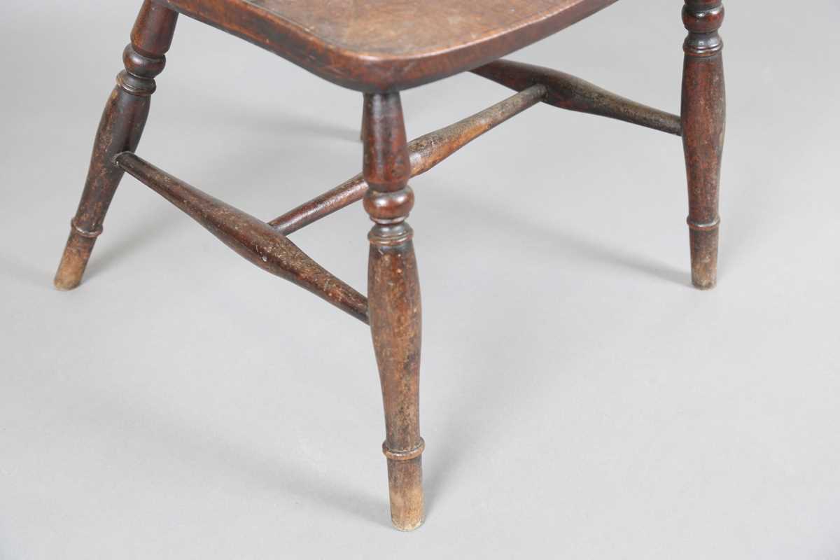 A late 19th century provincial ash and elm Windsor armchair with bar and stick back, height 111cm, - Image 6 of 12