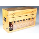 A mid-20th century Swedish pine cased chemistry set by Norstedts, width 61cm.