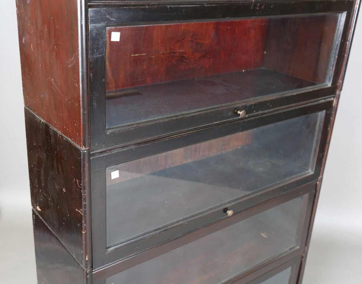 A George V mahogany Globe Wernicke style five-section library bookcase, on a plinth base, height - Image 3 of 10