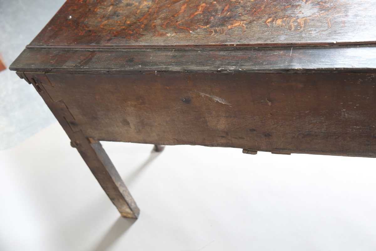 An early 18th century provincial oak dresser base, fitted with three deep drawers, height 77cm, - Image 13 of 13