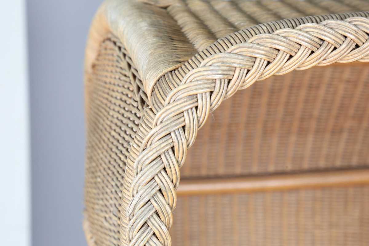 A pair of 20th century woven wicker hooded porters' chairs, height 155cm, width 73cm, depth 69cm. - Image 3 of 21