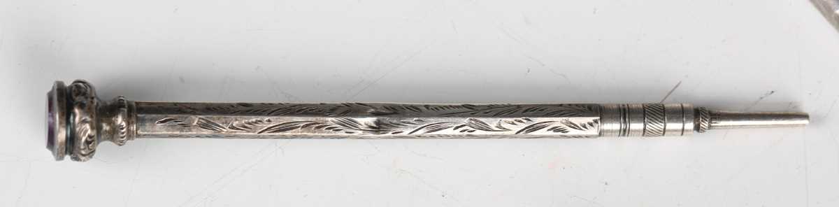 A group of eight mainly late 19th and early 20th century novelty propelling pencils, one in the form - Image 10 of 12
